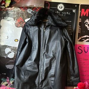 MidNight Velvet leather fur jacket